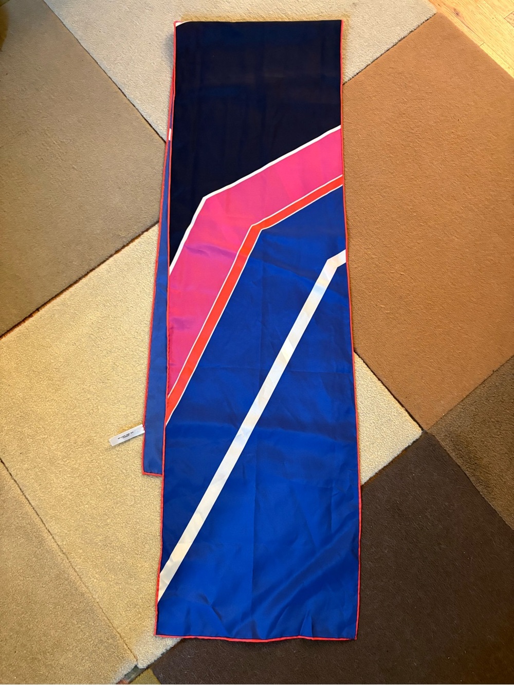 TALBOTS 100% Silk Vintage Chevron Scarf